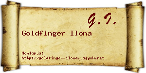 Goldfinger Ilona névjegykártya